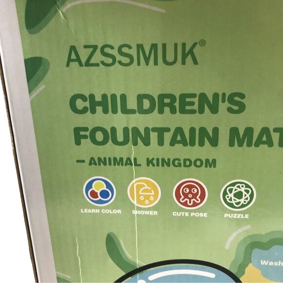 Azssmuk Childrens Fountain Mat Sprinkler Animal Kingdom Splash Pad Blue - Picture 4 of 5